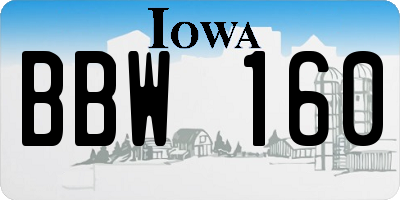 IA license plate BBW160