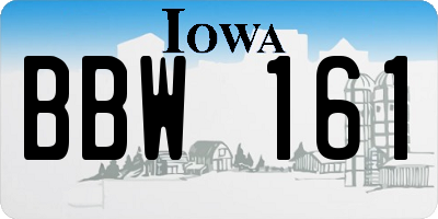 IA license plate BBW161