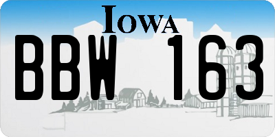 IA license plate BBW163