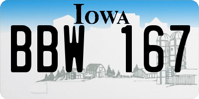 IA license plate BBW167