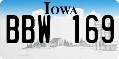 IA license plate BBW169
