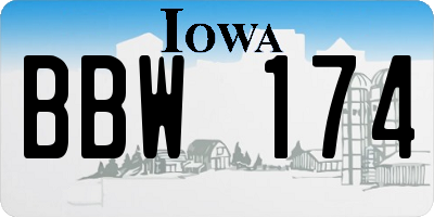 IA license plate BBW174