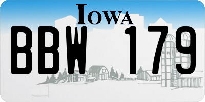 IA license plate BBW179