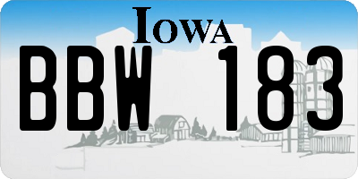 IA license plate BBW183