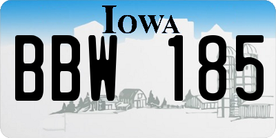 IA license plate BBW185