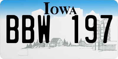 IA license plate BBW197