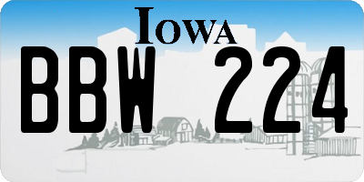 IA license plate BBW224