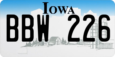 IA license plate BBW226