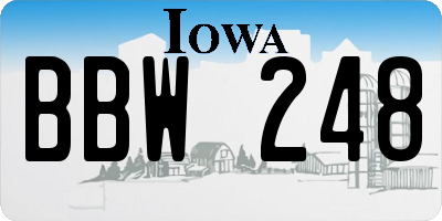 IA license plate BBW248