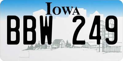 IA license plate BBW249