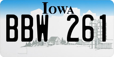 IA license plate BBW261