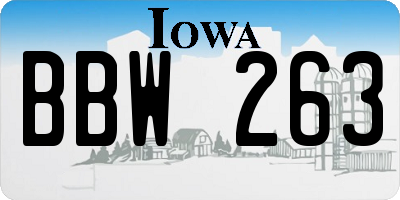 IA license plate BBW263