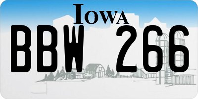 IA license plate BBW266