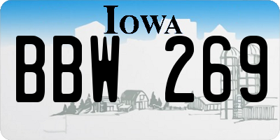 IA license plate BBW269