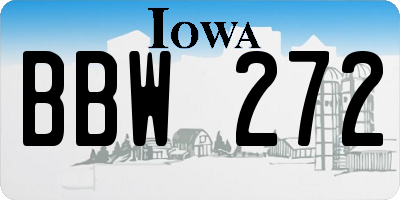 IA license plate BBW272