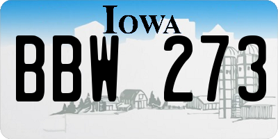 IA license plate BBW273