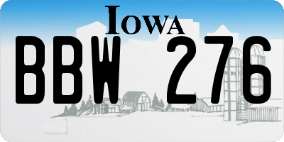 IA license plate BBW276