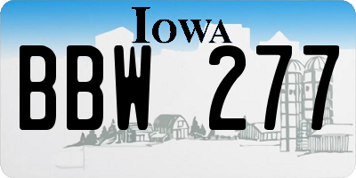 IA license plate BBW277