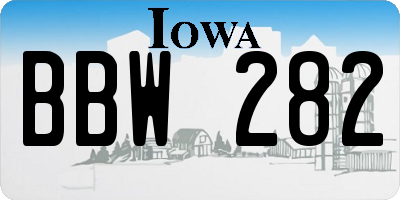 IA license plate BBW282