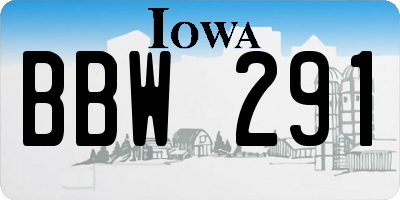 IA license plate BBW291