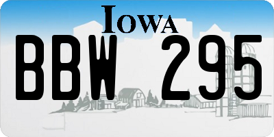 IA license plate BBW295