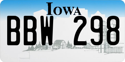 IA license plate BBW298
