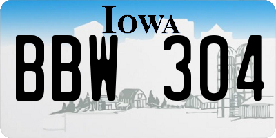 IA license plate BBW304