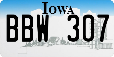 IA license plate BBW307