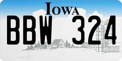 IA license plate BBW324
