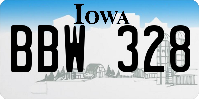 IA license plate BBW328