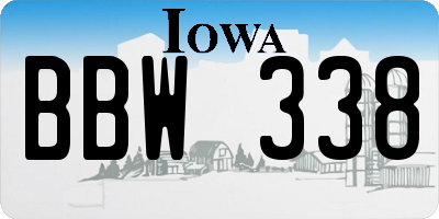 IA license plate BBW338