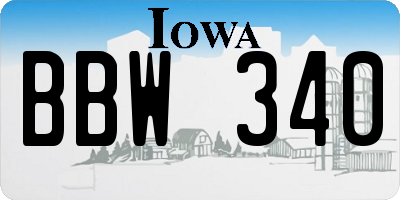 IA license plate BBW340