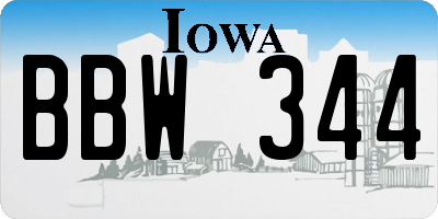 IA license plate BBW344