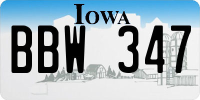 IA license plate BBW347