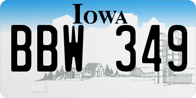 IA license plate BBW349