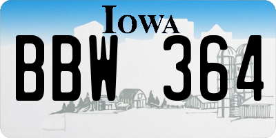 IA license plate BBW364