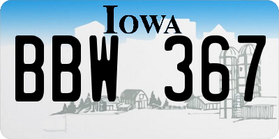 IA license plate BBW367