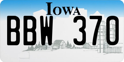 IA license plate BBW370