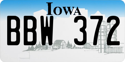 IA license plate BBW372