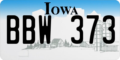 IA license plate BBW373