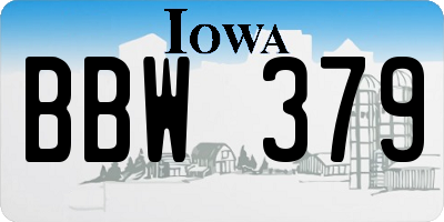 IA license plate BBW379