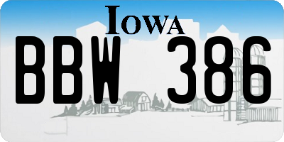 IA license plate BBW386