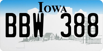 IA license plate BBW388