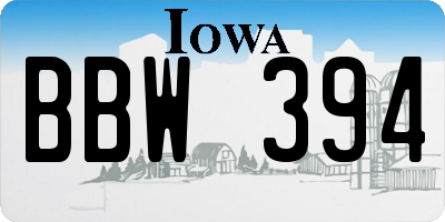 IA license plate BBW394