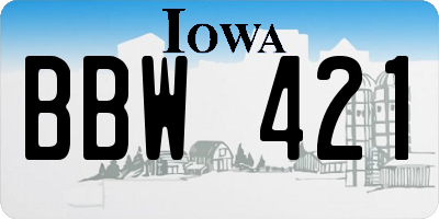 IA license plate BBW421