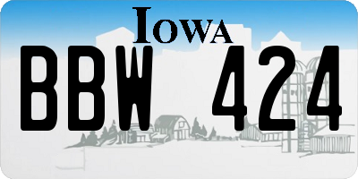 IA license plate BBW424