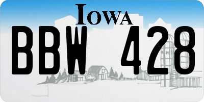 IA license plate BBW428
