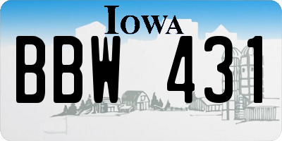 IA license plate BBW431
