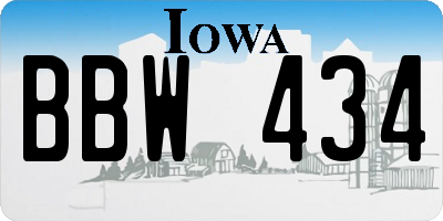 IA license plate BBW434