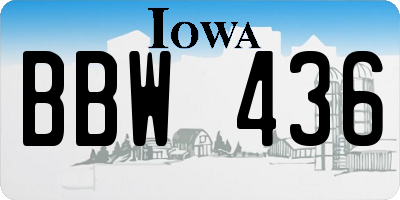 IA license plate BBW436